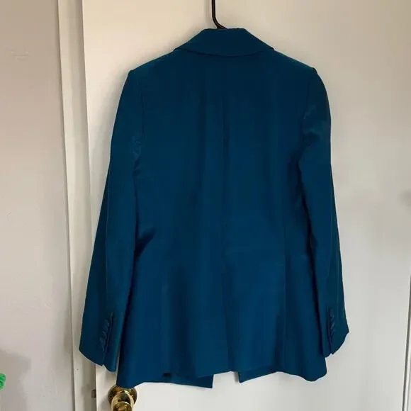 Veronica Beard Long & Lean Dickey Jacket — Cerulean Blue Size 8 - Picture 9 of 10